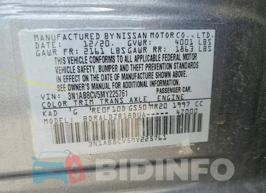 3N1AB8CV5MY225761 Photo# 12