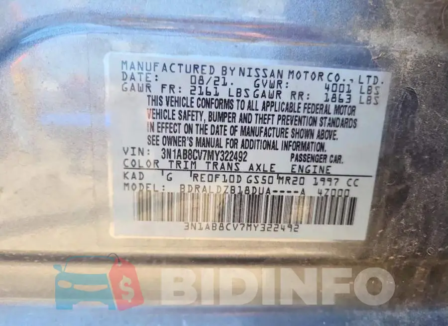 3N1AB8CV7MY322492 Photo# 12