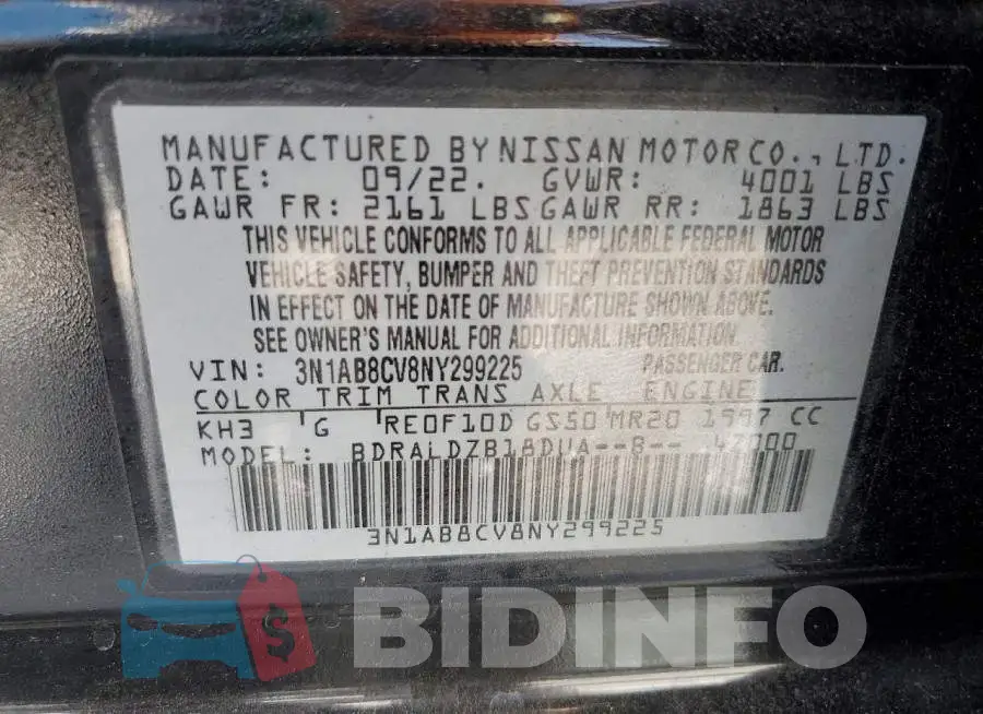 3N1AB8CV8NY299225 Photo# 13