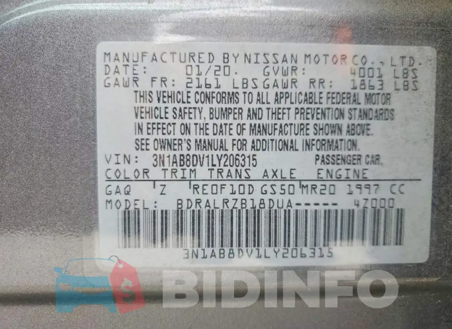 3N1AB8DV1LY206315 Photo# 13