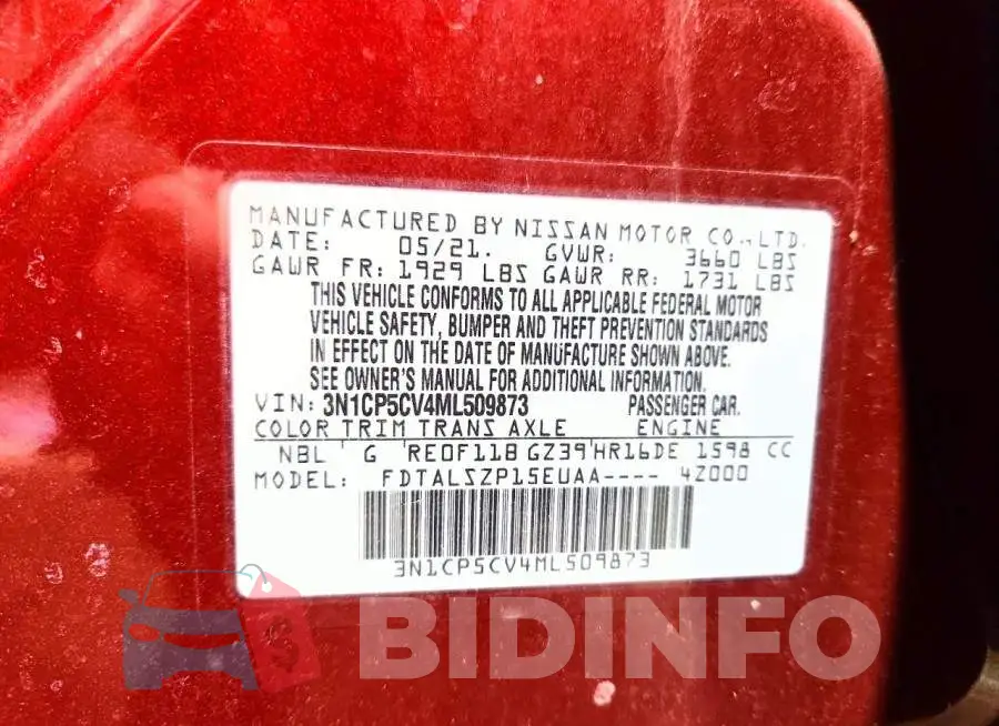 3N1CP5CV4ML509873 Photo# 13