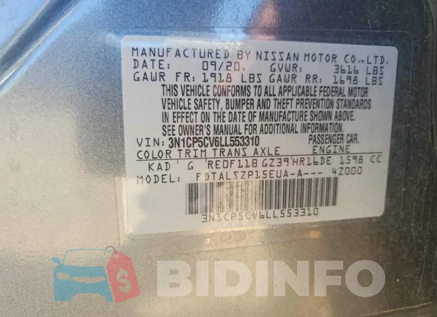 3N1CP5CV6LL553310 Photo# 13