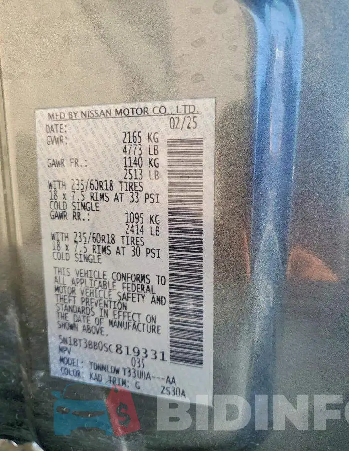 5N1BT3BB0SC819331 Photo# 14