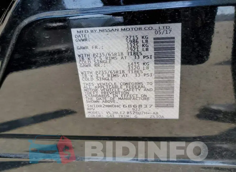 5N1DR2MM0HC686837 Photo# 14