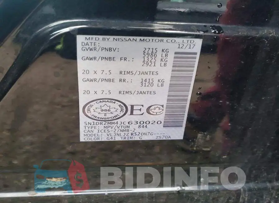 5N1DR2MM4JC630020 Photo# 14