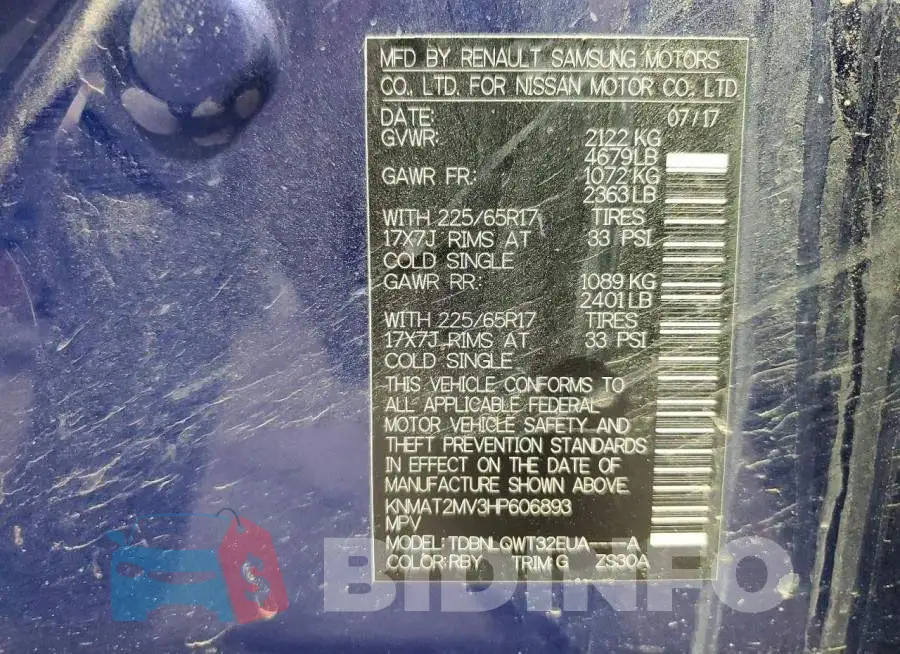 KNMAT2MV3HP606893 Photo# 13
