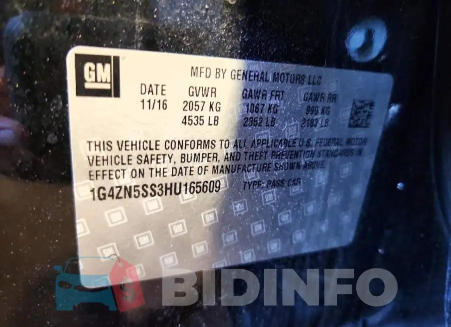 1G4ZN5SS3HU165609 Photo# 12