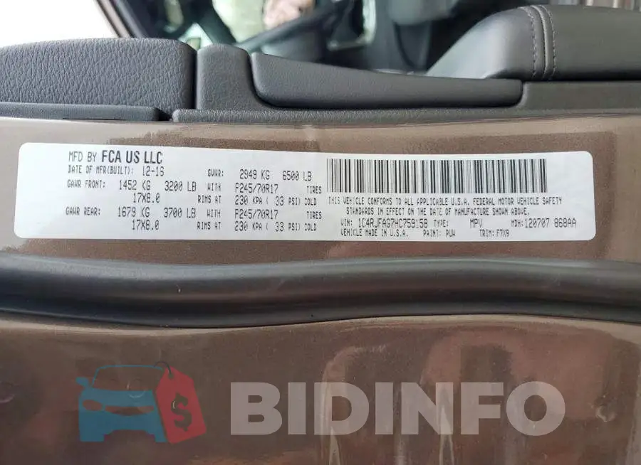 1C4RJFAG7HC759158 Photo# 13