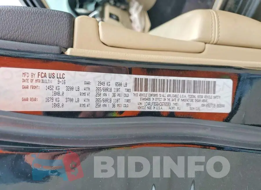 1C4RJFBG6HC676593 Photo# 13
