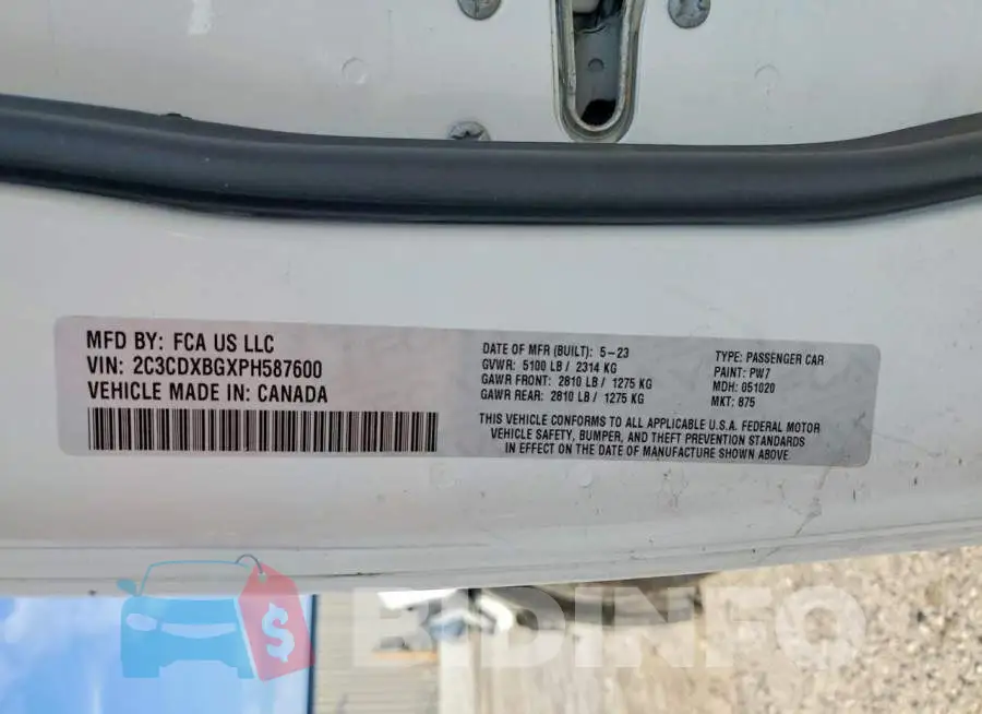 2C3CDXBGXPH587600 Photo# 12