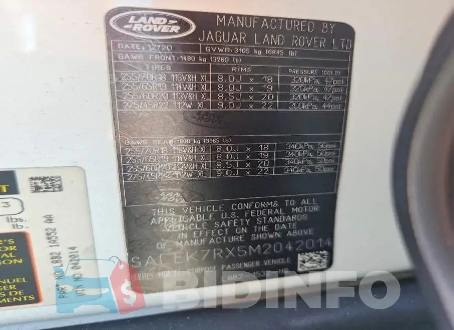 SALEK7RX5M2042014 Photo# 14