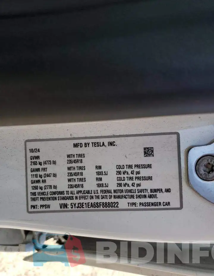 5YJ3E1EA6SF888022 Photo# 13
