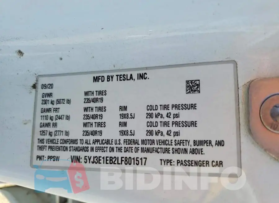 5YJ3E1EB2LF801517 Photo# 13