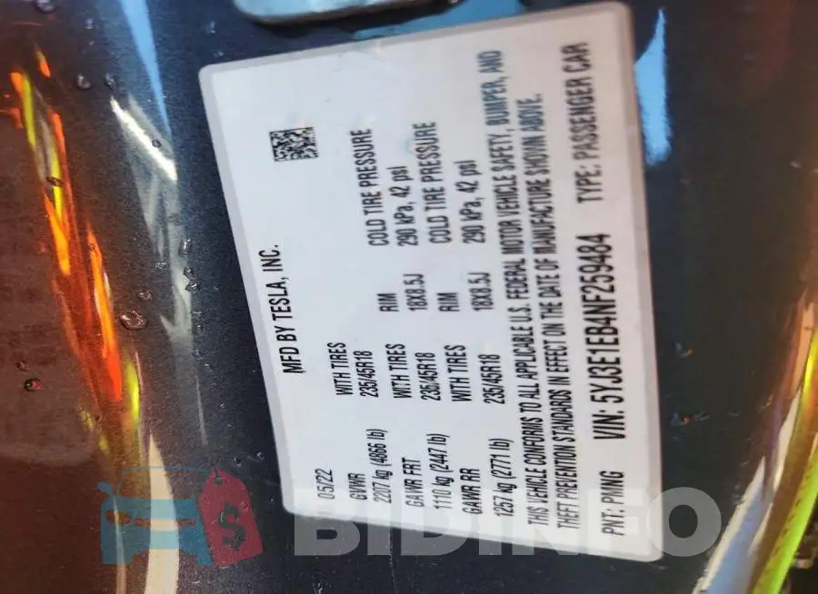 5YJ3E1EB4NF259484 Photo# 12