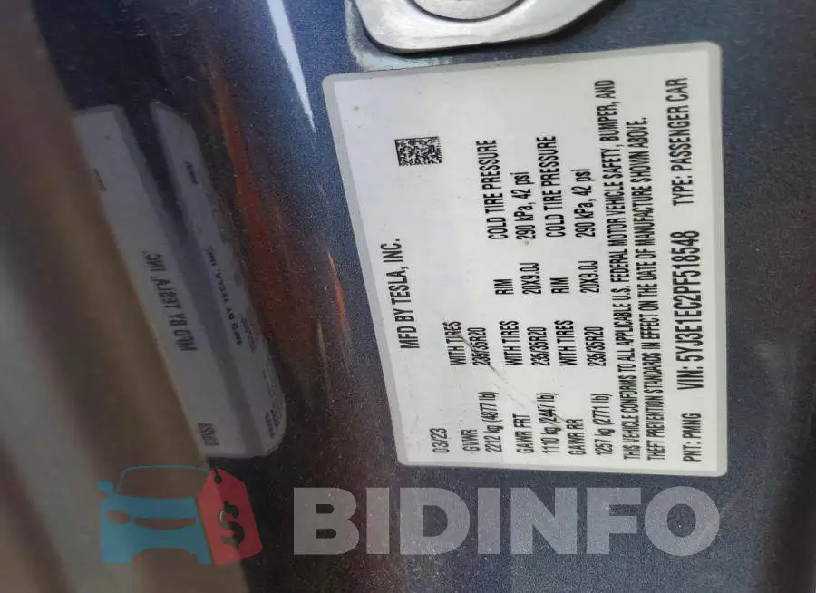5YJ3E1EC2PF518548 Photo# 13