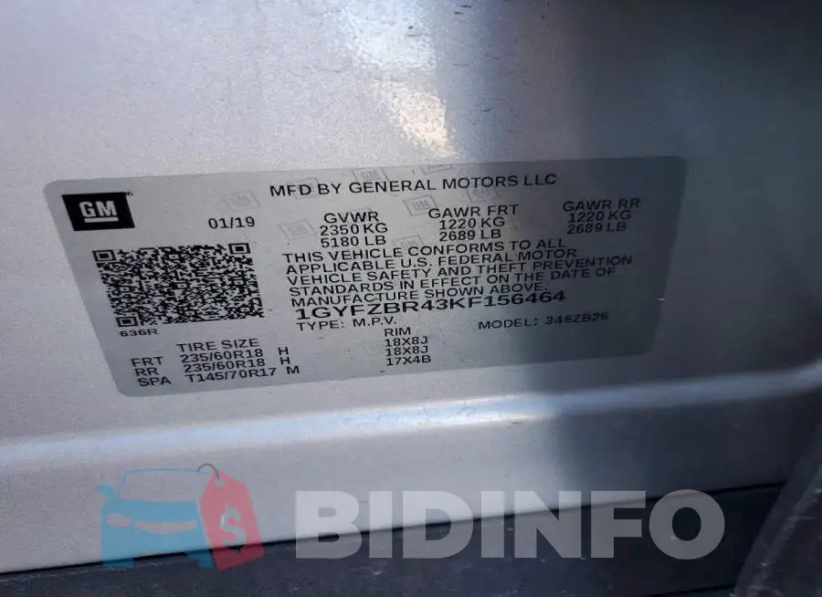 1GYFZBR43KF156464 Photo# 12