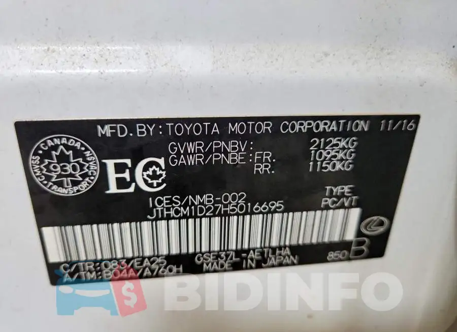 JTHCM1D27H5016695 Photo# 12