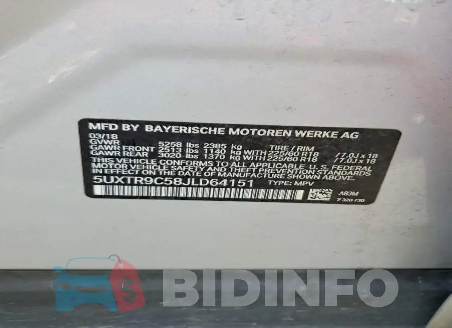 5UXTR9C58JLD64151 Photo# 13