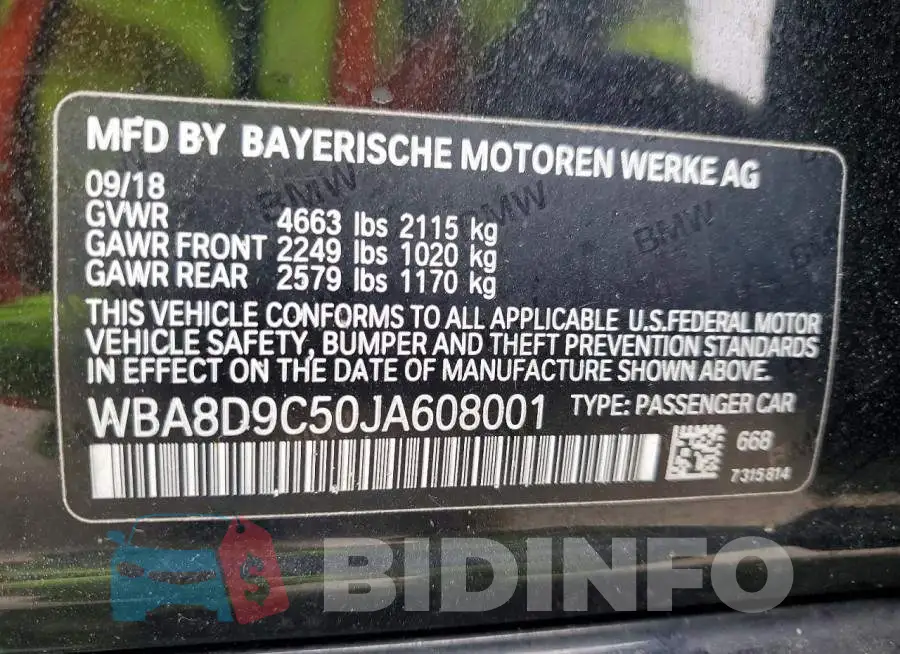 WBA8D9C50JA608001 Photo# 13