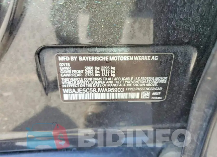 WBAJE5C58JWA95903 Photo# 12