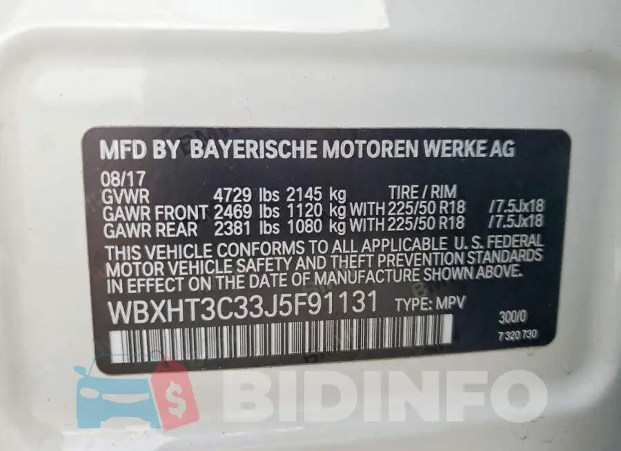 WBXHT3C33J5F91131 Photo# 13