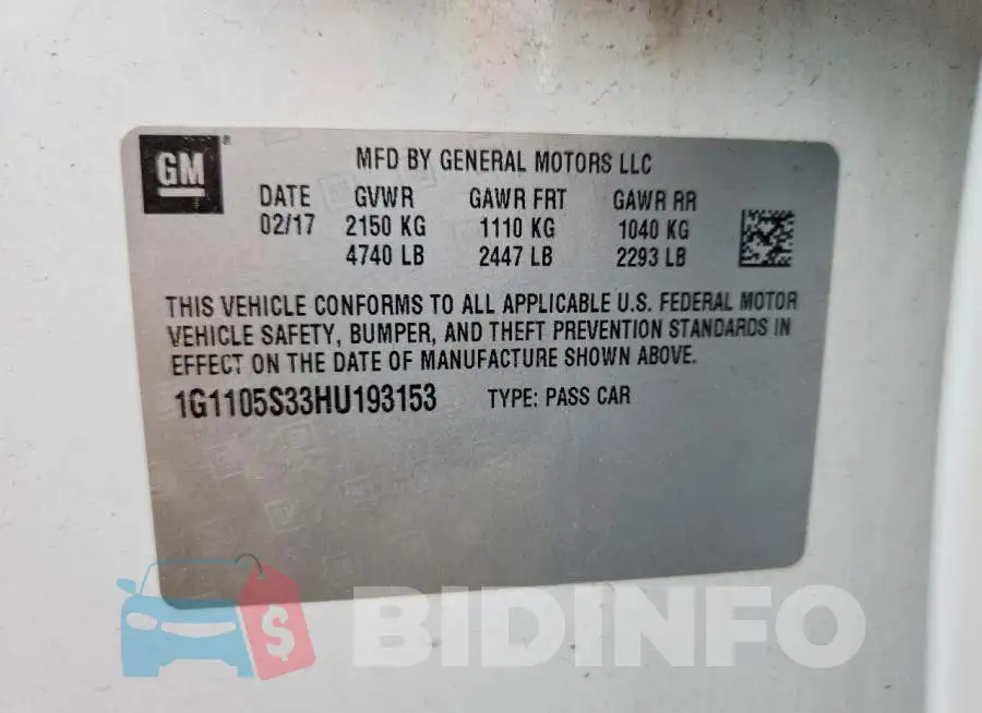 1G1105S33HU193153 Photo# 12