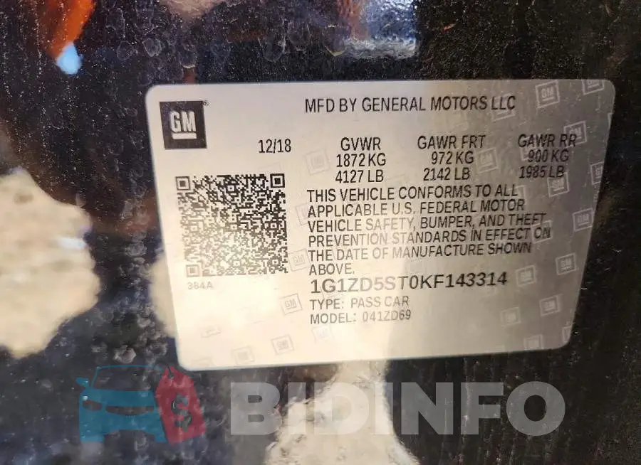 1G1ZD5ST0KF143314 Photo# 12
