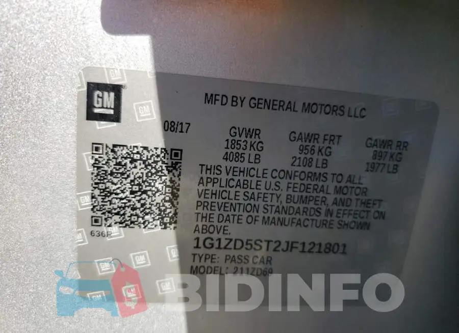1G1ZD5ST2JF121801 Photo# 12