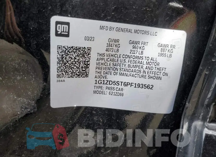 1G1ZD5ST6PF193562 Photo# 12