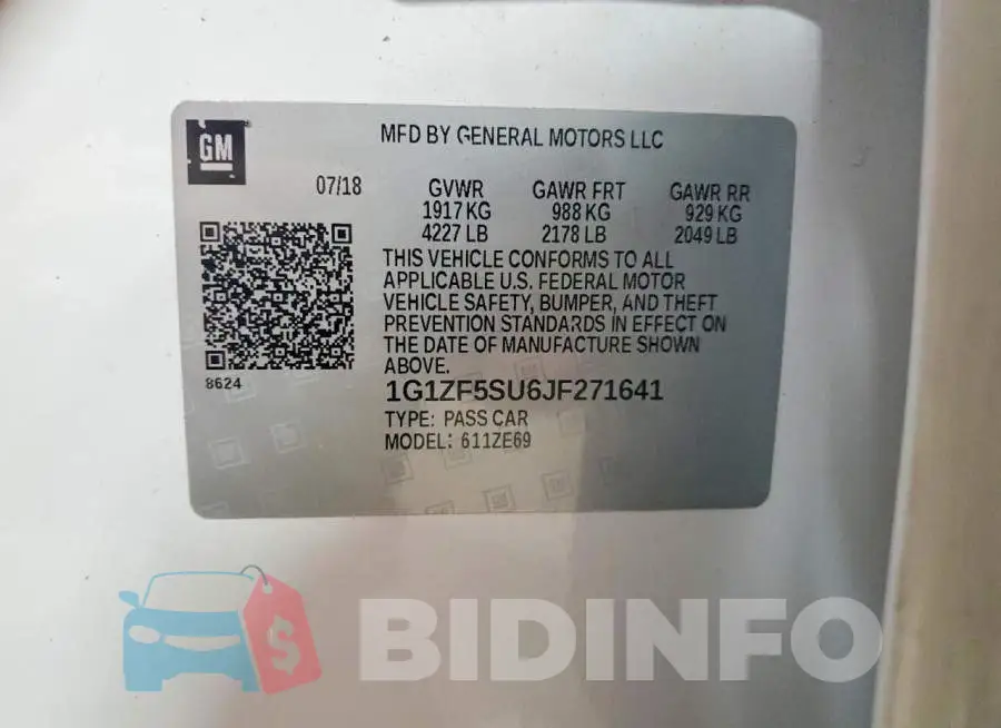 1G1ZF5SU6JF271641 Photo# 12