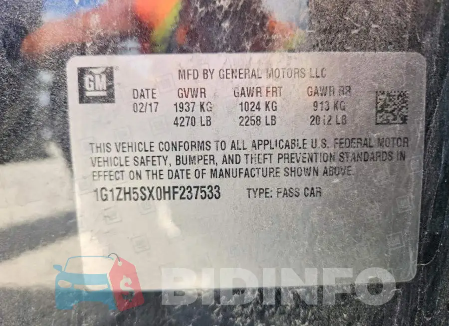1G1ZH5SX0HF237533 Photo# 12