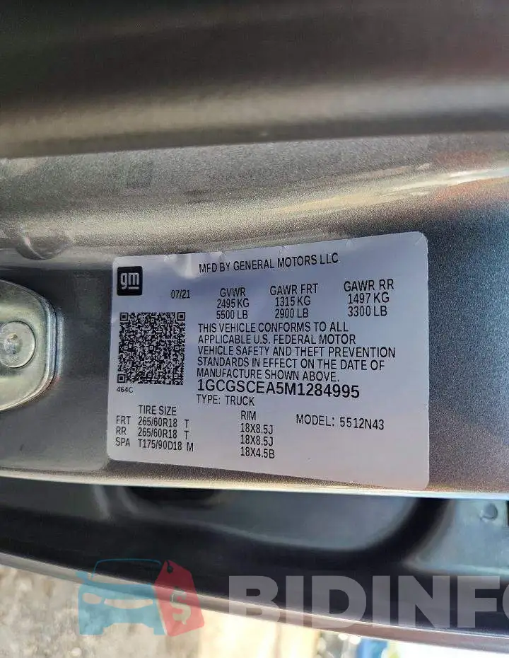1GCGSCEA5M1284995 Photo# 13