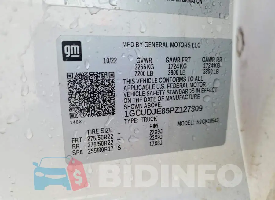 1GCUDJE85PZ127309 Photo# 13