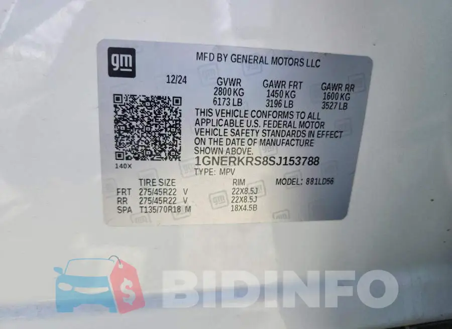 1GNERKRS8SJ153788 Photo# 14