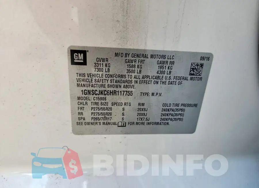 1GNSCJKC6HR117755 Photo# 13