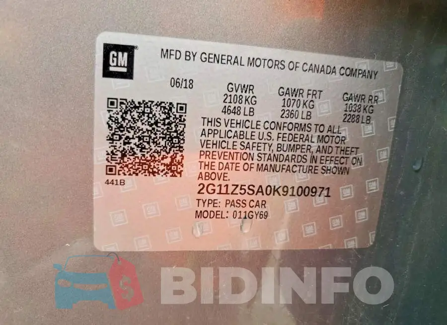 2G11Z5SA0K9100971 Photo# 12