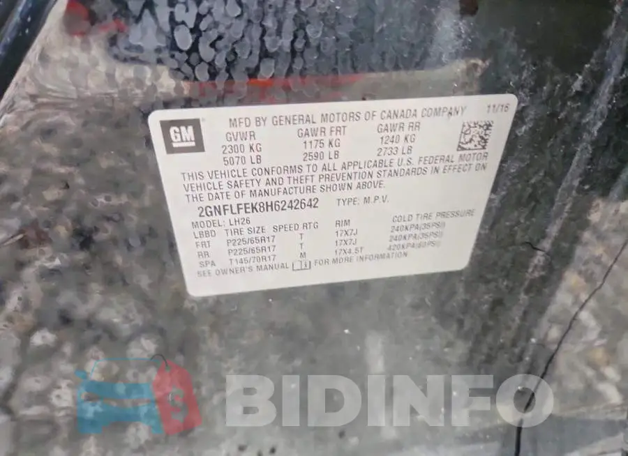 2GNFLFEK8H6242642 Photo# 13
