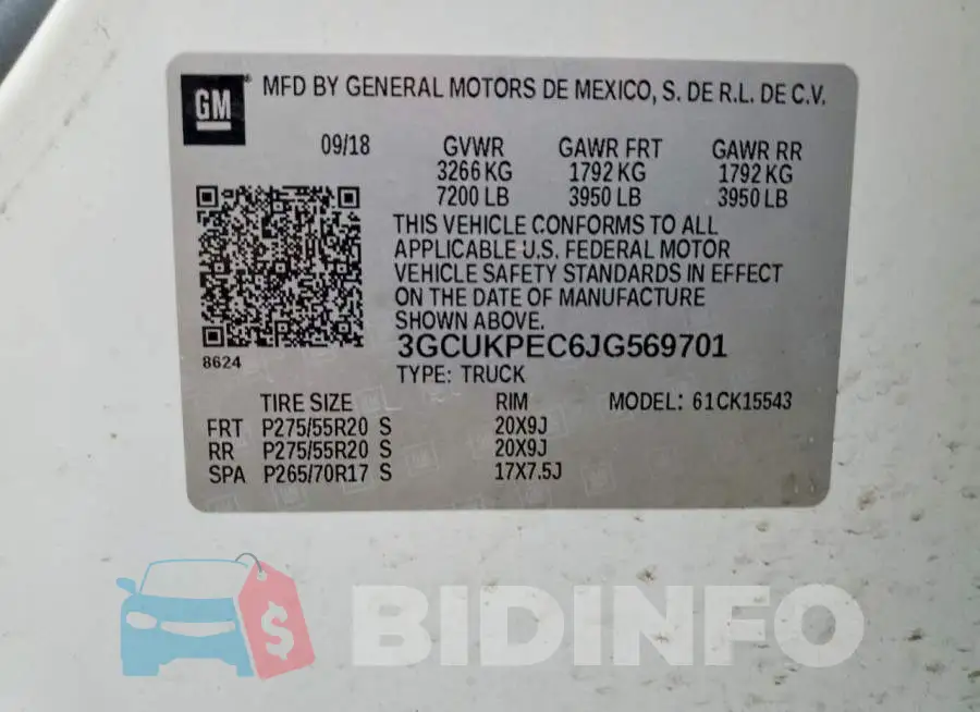 3GCUKPEC6JG569701 Photo# 12