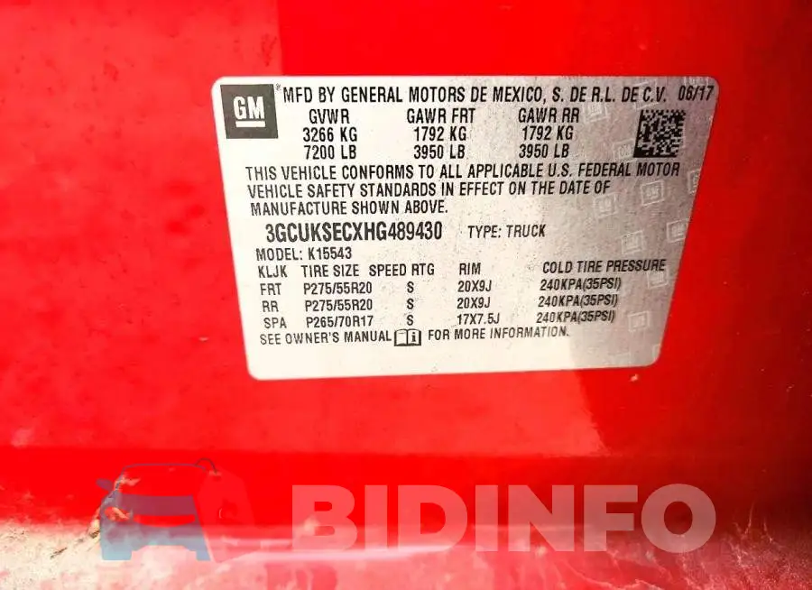 3GCUKSECXHG489430 Photo# 12