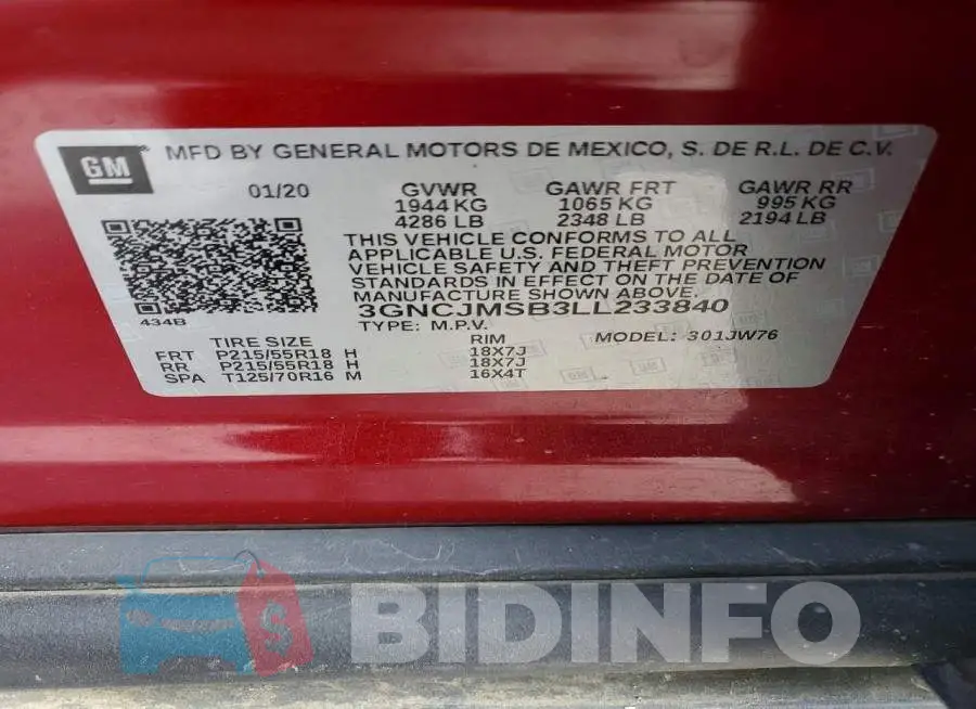 3GNCJMSB3LL233840 Photo# 13