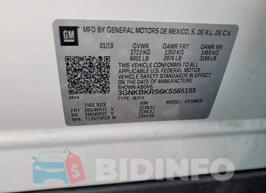 3GNKBKRS6KS585155 Photo# 13