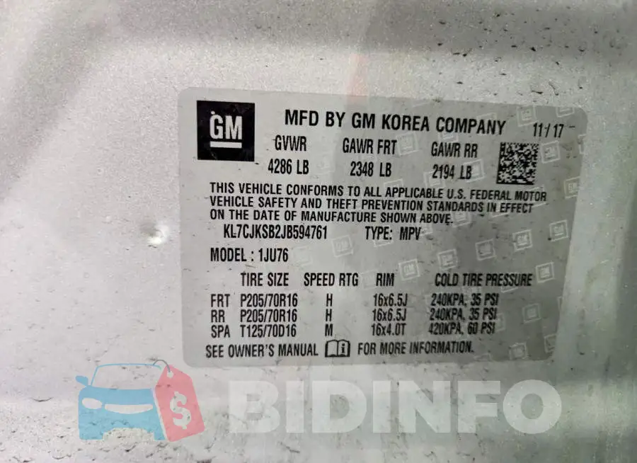 KL7CJKSB2JB594761 Photo# 14