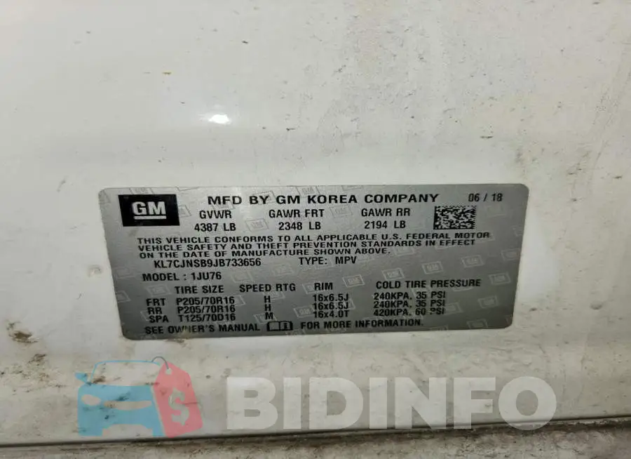 KL7CJNSB9JB733656 Photo# 14