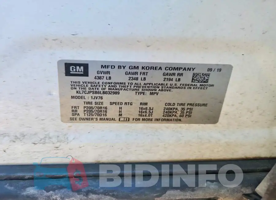 KL7CJPSB6LB032989 Photo# 12
