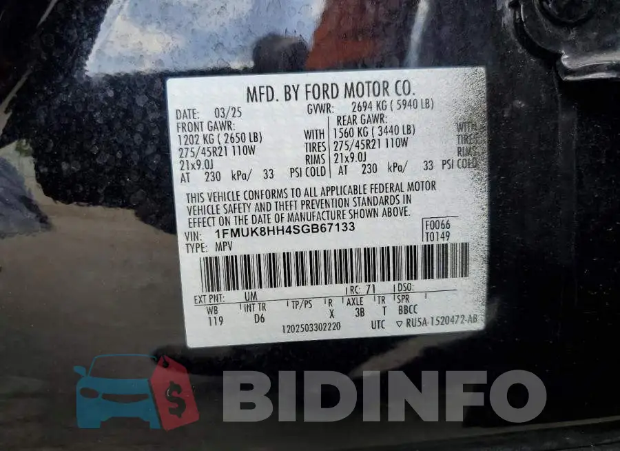 1FMUK8HH4SGB67133 Photo# 14