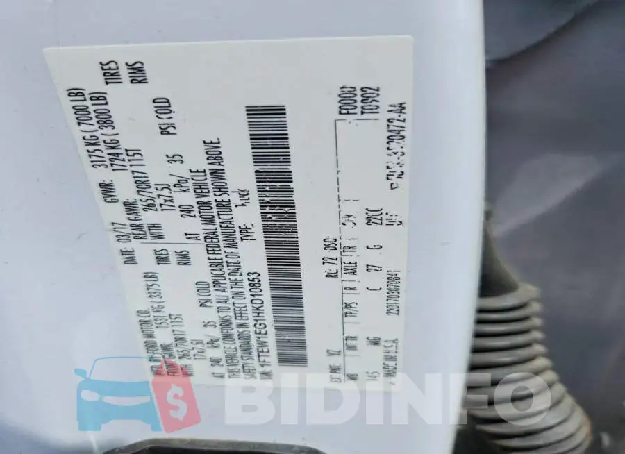 1FTEW1EG1HKD10853 Photo# 13