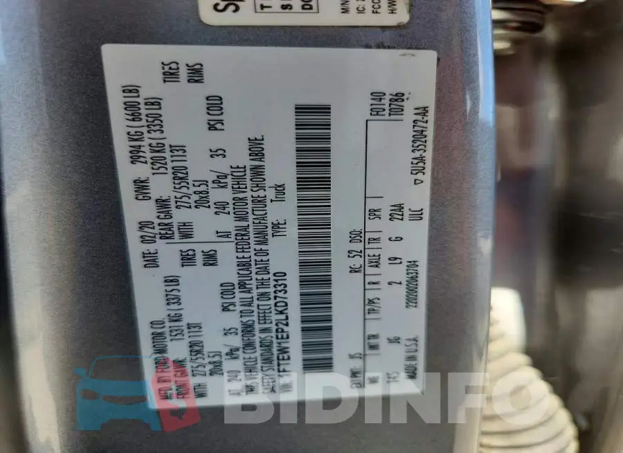 1FTEW1EP2LKD73310 Photo# 12