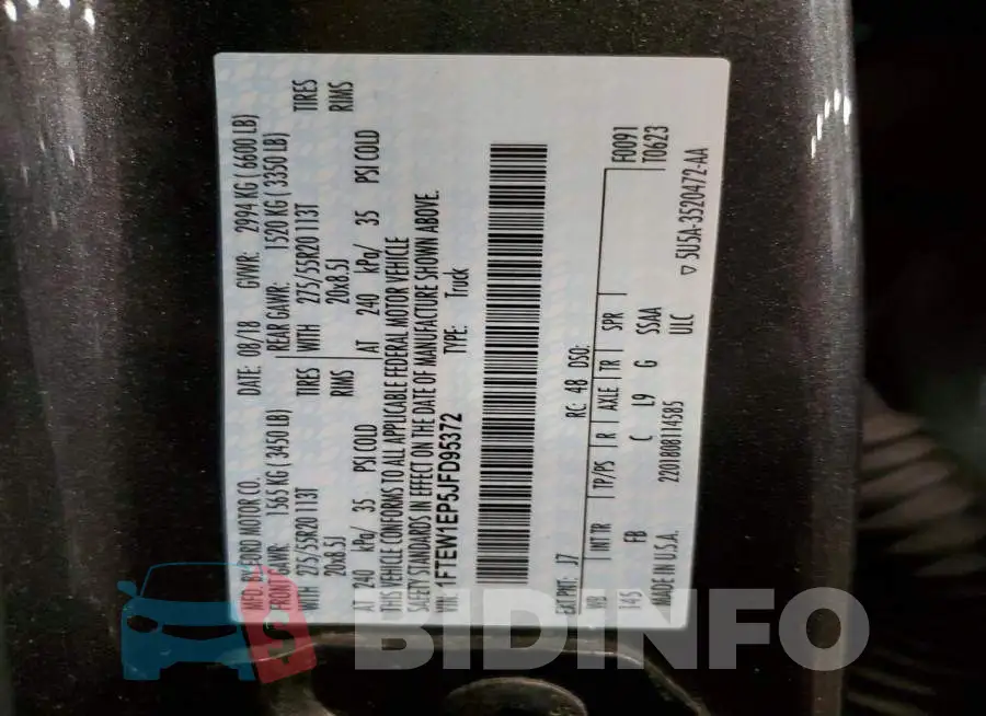 1FTEW1EP5JFD95372 Photo# 12