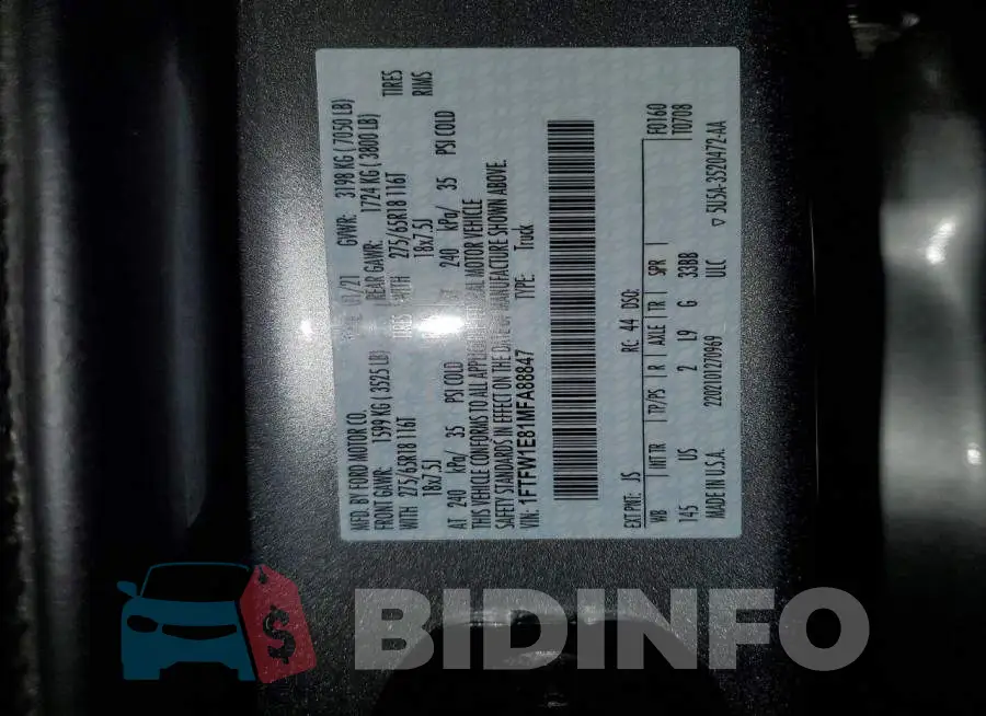 1FTFW1E81MFA88847 Photo# 12