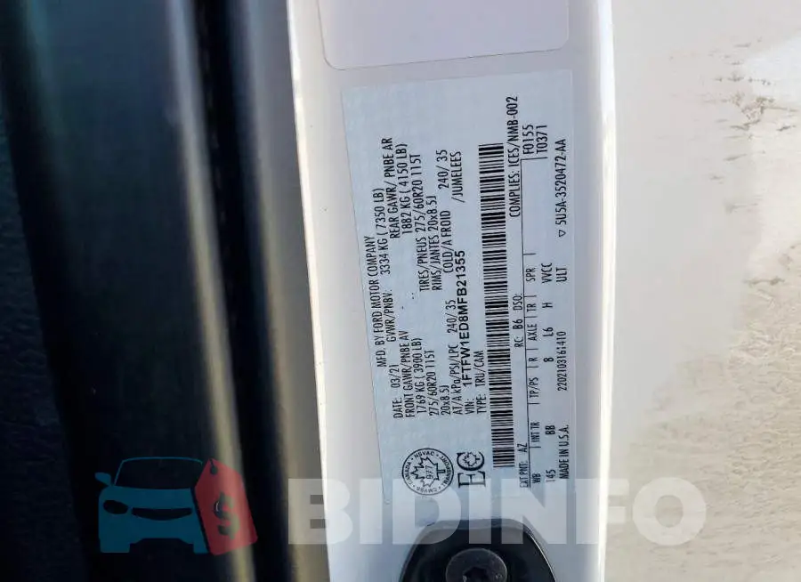 1FTFW1ED8MFB21355 Photo# 13